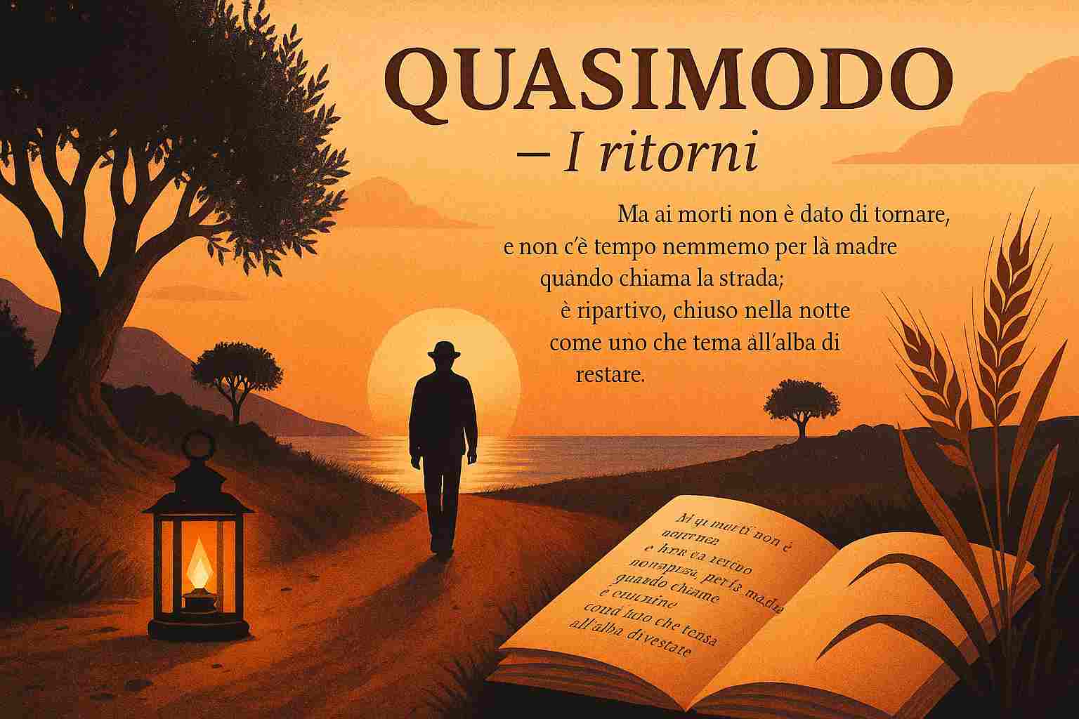 una copertina per la poesia I Ritorni di Salvatore Quasimodo