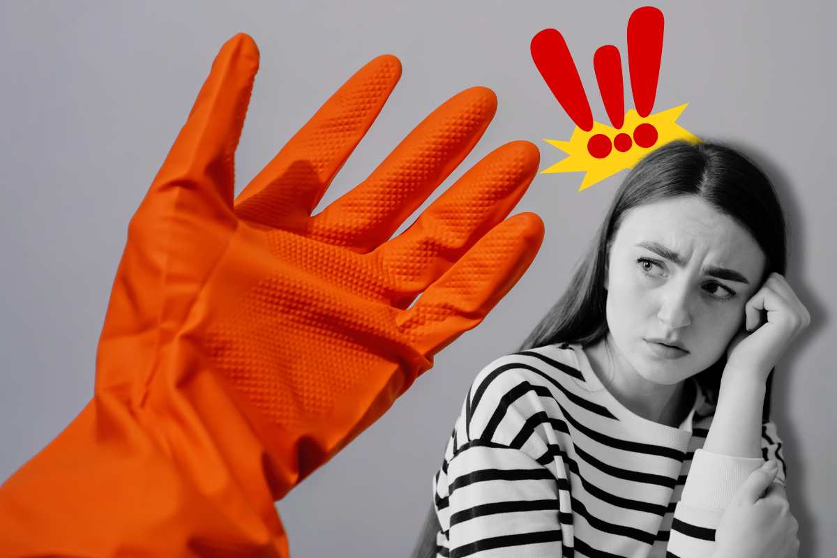 guanto donna preoccupata grafica punti interrogativi